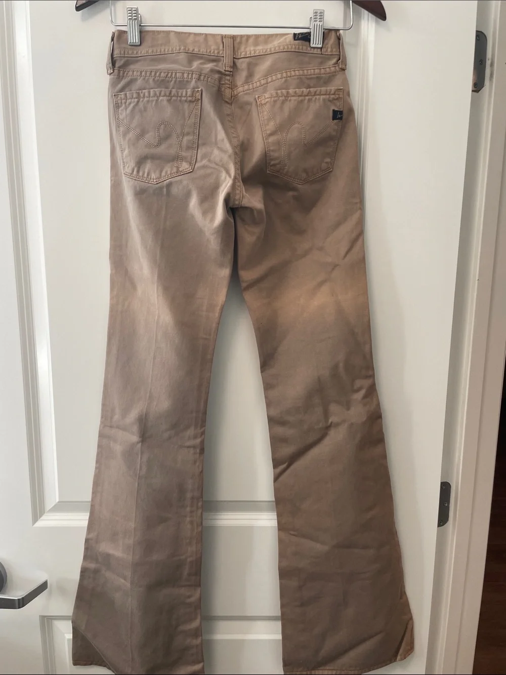 Citizens Of Humanity Tan Wide-Leg Flare Jeans size 24. New